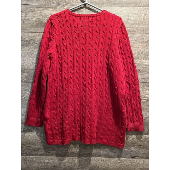 Lauren Ralph Lauren Red Cotton Pullover Sweater Size 1X - Picture 4 of 4